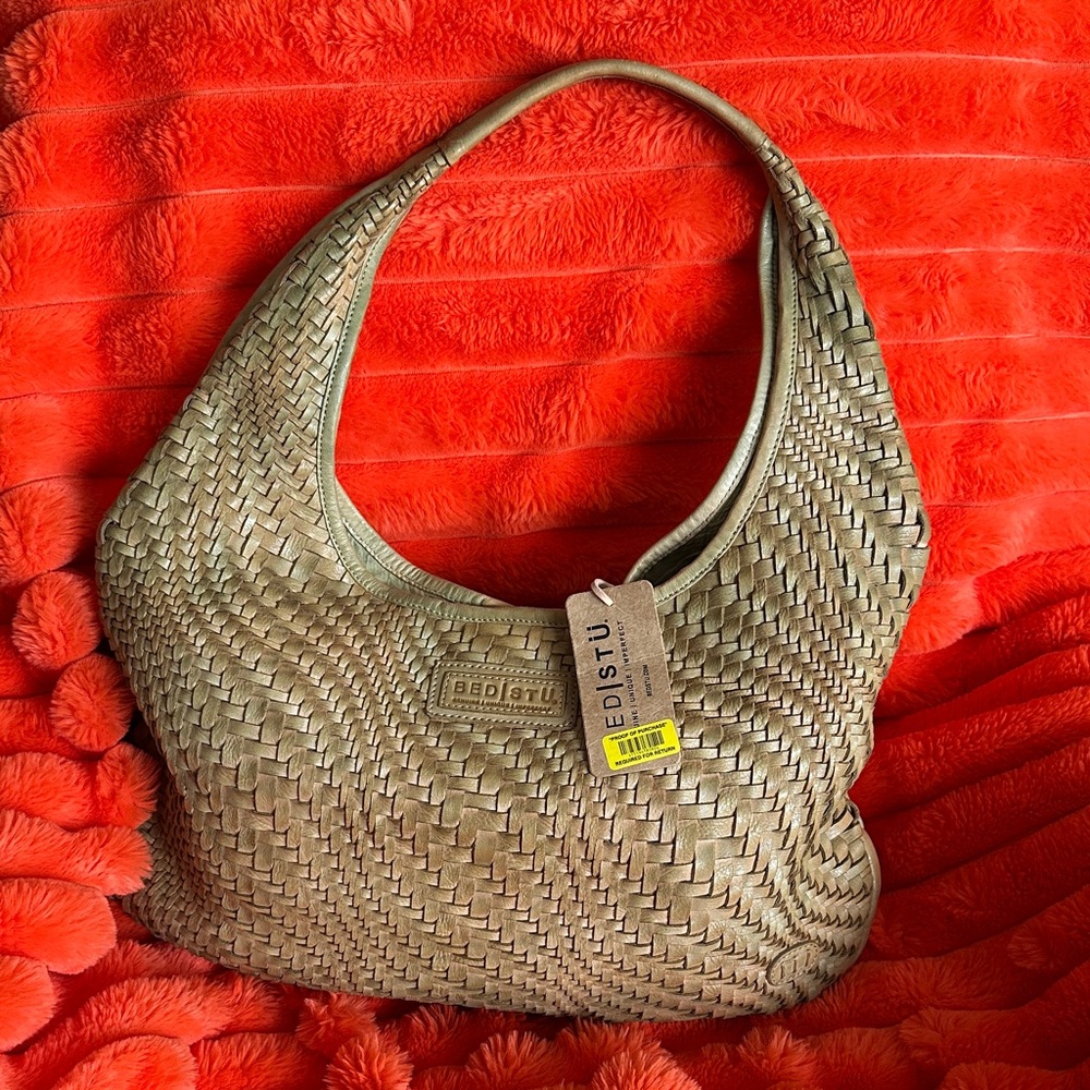 BED|STU Addie Woven Hobo in Kiwi